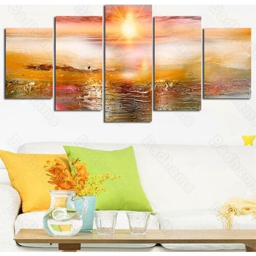 Living Room Decorative Painting Simple Frameless Painting Bedroom Mural Sofa Background Wall Hanging Painting Sunset Color