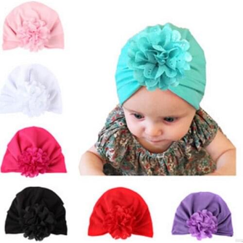 Newborn Photography Props Baby Hats Floral Infant Baby Caps Cotton Indian Girls Boys Hat Beanies Accessories