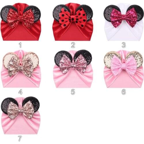 Disney Mouse Ears Velvet Headband Classical Hair Bows Wide Elastic Turban DIY Girls Hair Accessories Party Accesorios Mujer