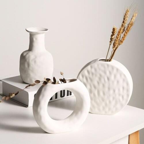 Home Decor Ceramic Vase Porcelain Flower Arrangement Vase Ornament For Living Room Study Room Desk Decor Craft Vase Shaped vase