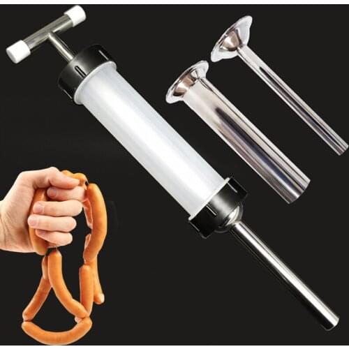 Food Grade Quality Manual Sausage Maker Meat Stuffer Filler Hand Operated Maker Funnel Hand Tools