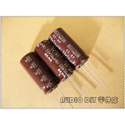 ELNA Brown SILMIC CE-BP 5.6uF/50V Audio Non-Polar Electrolytic Capacitor