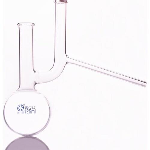 Distilling flask claisen,Capacity 125ml,Fractionation flask with normal mouth,Round bottom boiling flask