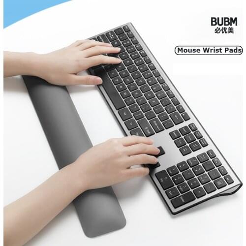 BUBM Office Keyboard Wrist Rest Pad Gaming Mouse Support Pad PU Leather Ergonomic Sets For Easy Typing Pain Relief Non-Skid Mat