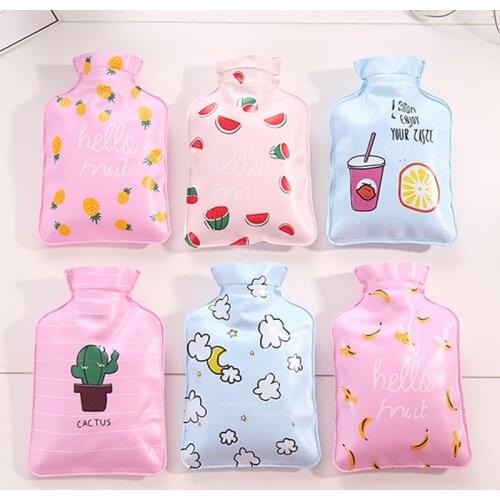 Mini Cute Hot Water Bag Bottle Container Handy Pearl Finished Fabrics Water-filled Type Warm Hand Treasure 10.5*15.5cm
