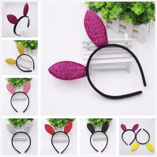 Fashion Shiny Rabbit Ears Hairband For Girl Cute Cartoon Bow Headband Kid Sexy Gift Headwear Women Hair Accessories