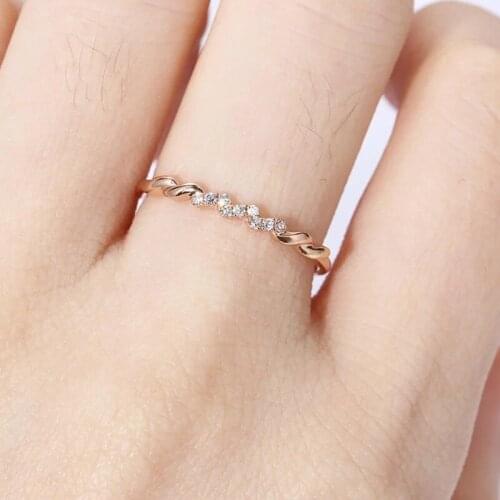 JK Trendy Female Geometric Ring Pretty AAA CZ Wedding Bands For Women Anniversary Jewelry Gifts For Girlfriend Wholesale