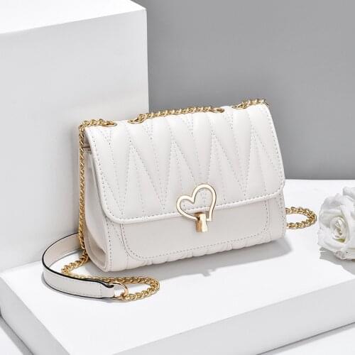 Fashion Chain Soft Leather Crossbody Bags for Women 2021 New Versatile High Quality Armpit Shoulder Bag Plaid Luxury Handbags