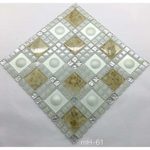 Silver glass mosaic tile for kitchen backsplash decoration