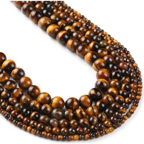 Natural Tiger Eye Beads 4mm 6mm 8mm 10mm 12mm Wholesale Round Gemstone 15" Full Strand mala stones