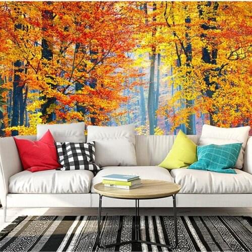Wellyu обои papier peint wallpaper for walls 3 d Custom wallpaper European-style high-definition Fenglin autumn in October