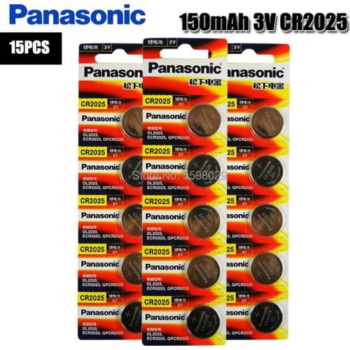 15pc original brand new battery for PANASONIC cr2025 3v button cell coin batteries for watch computer cr 2025 For Toys
