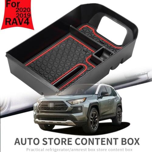 Fit For Toyota RAV4 RAV 4 2019 2020 Accessories Centre Consloe Store Content Tray Car Central Armrest Storage Box Organizer Trim