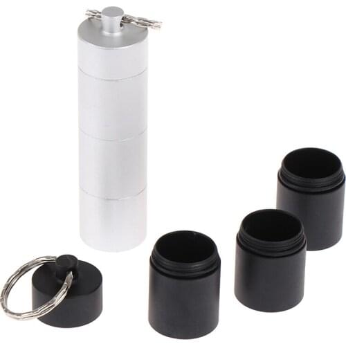 Portable Pill Cases Opret Metal Pocket Pill Boxes Keychain For Purse For 3 Pill