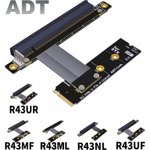 Right 90 Degrees M.2 NVMe to PCI Express x16 Extender Adapter Jumper For GPU Graphics Video Cards STX Mainboard PCIe3.0 x4 gen3