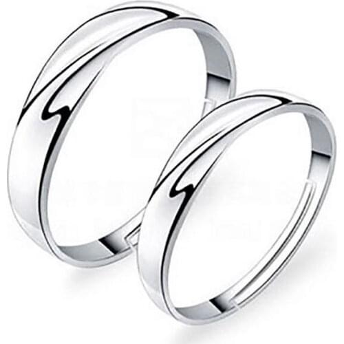 S925 Silver Lovers Ring Korean Open Zircon Love Interweaving Couples Ring Wedding Men and Women Diamond Ring Silver Ring