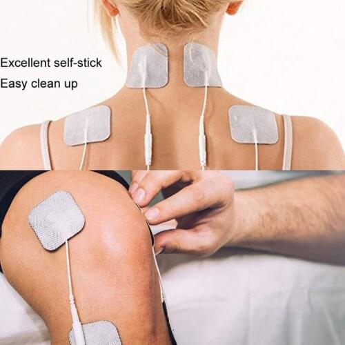 Self-adhesive Electrode Pads 2mm Plug Gel Patch for Tens Therapy Massager Sticky Hydrogel Pads with Pigtails Tens/Ems Units