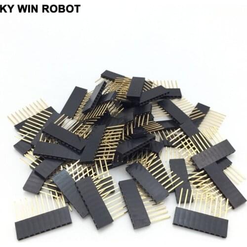 50pcs/lot Female Header Connector PC104 long Female Header Connector 2.54 spacing 1*10/10P pin 11MM