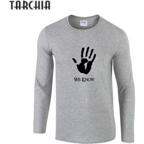 TARCHIA Men T-Shirts WE KNOW Men T-Shirts Male Plus Size T Shirt Homme Summer Cotton Long Sleeve T Shirts Brand Mens Tee Shirts