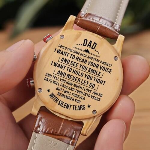 DEAR DADHOW MUCH YOU REALLY CARE - ENGRAVED WATERPROOF WATCH AS DADS BIRTHDAY LIFT, LUXURY MEN WATCH