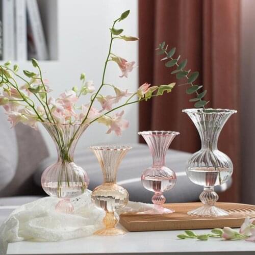 Crystal Glass Vase Home Decor Tabletop Flower Vase Home Room Decor Wedding Decoration European Modern Hydroponic Containe