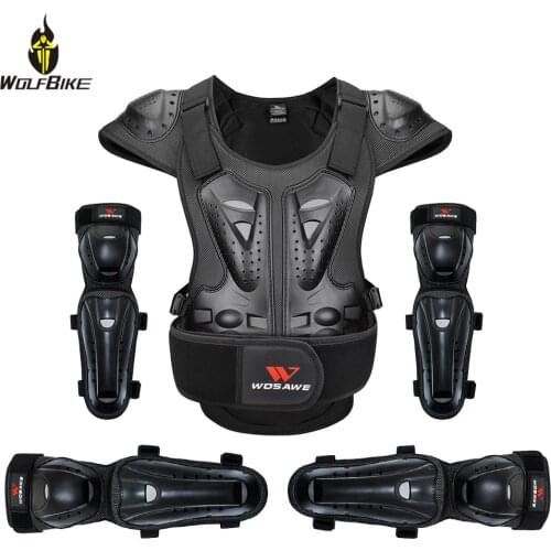 WOSAWE Adult Full Body Protection Back Support Snowboard Ski Hockey Cycling Outdoor Sports Vest Elbow Knee Pads Suit Motocross