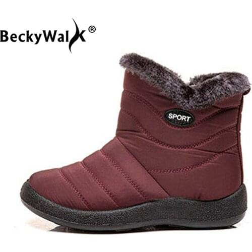 2021 New Winter Boots Women Snow Boots Flat Heel Comfortable Ankle Boots Plush Warm Female Cotton Shoes for Woman botas WSH3426