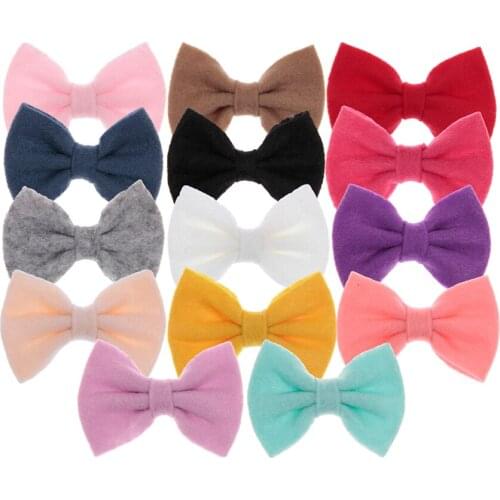 10pcs/lot 14 Colors Felt Cloth Bowknot Headband Hairpins DIY Handmade Headwear Clothing Shoes and Hats Hair Accessories