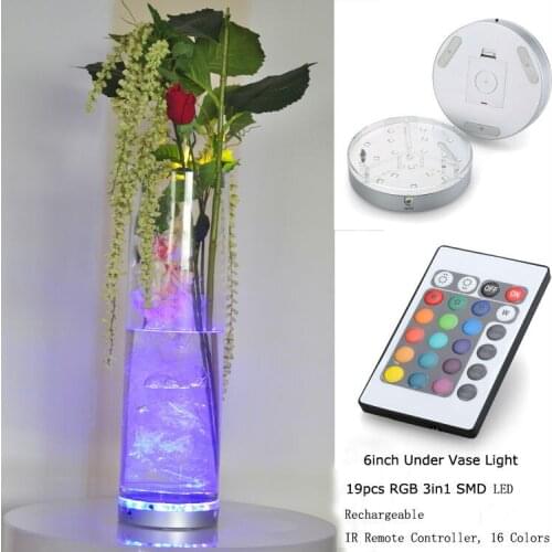 20 Pieces/Lot Wedding Decorative Light Up Wine Bottle Remote Battery Electric Round LED Light Base Stand