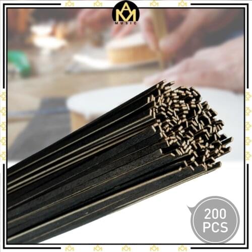 200pcs/1set Violin Purfling Strips Violin Inlay Wood Material Strips DIY Violin Parts Accessories PVC Tube Package When Delivery