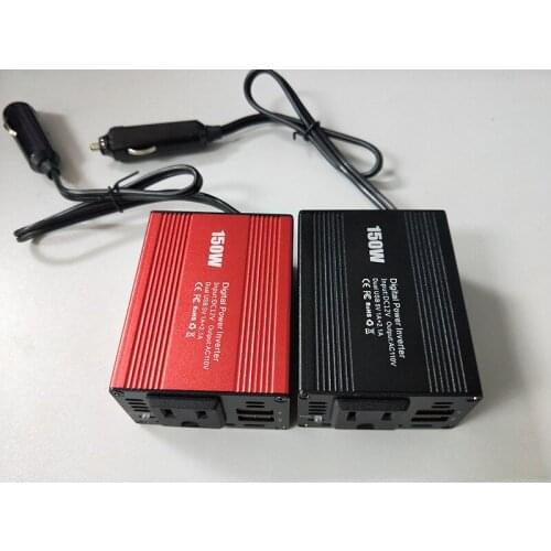2020 Year Multifunction 150W Red Car Household Modified Sine Wave Power Digital Inverter DC 12V to AC 220V 150W Dual USB Supply