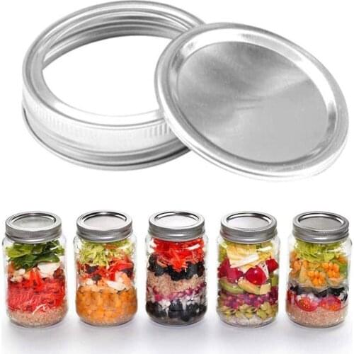 24pcs Wide Mouth 86MM Mason Jar Canning Lids, Reusable Leak Proof Split-Type Silver Lids With Silicone Seals Rings