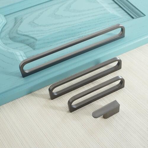 3.66" 5" 7.55" 12.6" Gun Black Metal Door Pull Handles Zinc Alloy Drawer Knobs Cabinet Closet Handle Furniture Hardware Decor