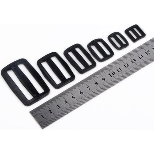 5pcs/set Plastic Webbing Tri-ring Adjust Buckle Curve Slider Tri-Glide Dog Collar Harness Backpack Strap