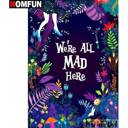 HOMFUN Diamond Painting "Cartoon text" 5D DIY Diamond Embroidery Full Square/Round Decor Cross Stitch Rhinestone A13139