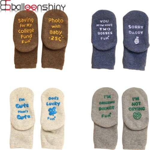 Balleenshiny English Alphabet Baby Socks for Girls Boys Pure Color Dispensing DIY Children Floor Socks Newborn Baby Accessories