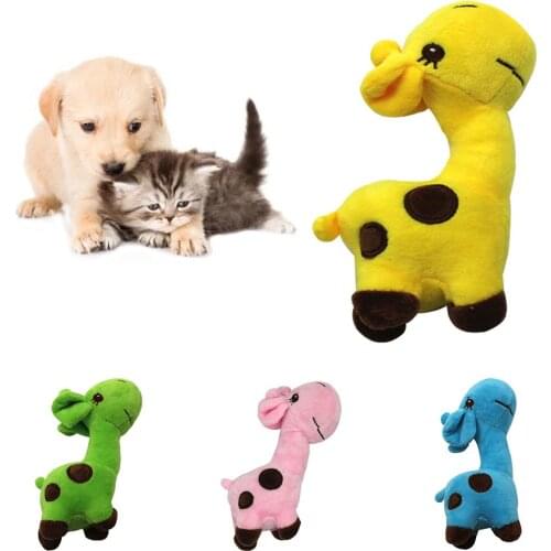 Pet Dog Cats Puppy Cute Deer Shape Plush Doll Interactive Squeaky Chew Bite Toy Pet Products