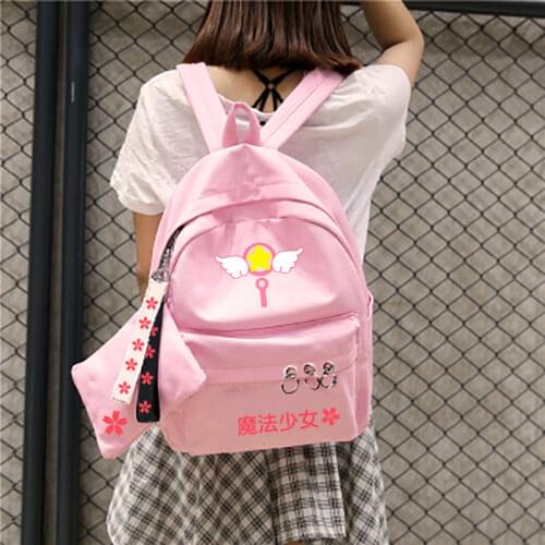 Cardcaptor Card Captor Sakura Cosplay Backpack Canvas Student School Shoulder Bag Laptop Travel Rucksack Gift