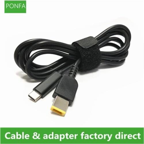 Power Supply Adapter Cable Type-C Male to Square Tip Male Converter Cord for Lenovo Thinkpad Laptop Computer 1.5m/150cm