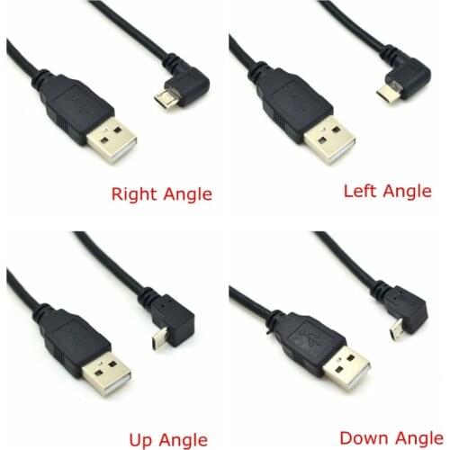 25CM 1M 1.5M USB 2.0 A Male to Micro usb 5 Pin 5PIN 5P Left & Right & Up & Down Angled Male Converter charging Cable Cord