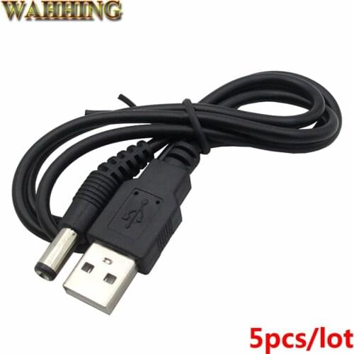 5pcs USB To DC Power Cable DC 5V 5.5*2.1mm Adapter Jack Power Charger Cable Adapter Connector Tablet Speaker HY226