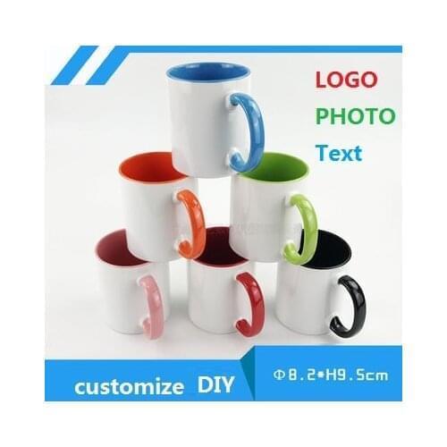 Customize 11oz Ceramic Mug Color inside and handle inside cup DIY photo Ceramic mug DIY photo picture gifts MAZWEI Daily Store