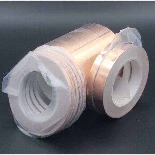 1Pc 30M Adhesive Conductive Copper Foil Tape 3-15mm Shield Eliminate EMI Anti-static Single-sided Repair Tape