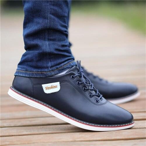 Outdoor Breathable Sneakers Mens PU Leather Business Casual Shoes for Male 2020 Fashion Loafers Walking Footwear Tenis Feminino