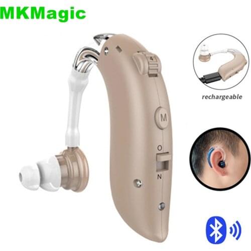 Best Mini Rechargeable Hearing Aid BTE Hearing Aids Adjustable Tone Sound Amplifier Portable Deaf Elderly Digital Hearing Aid