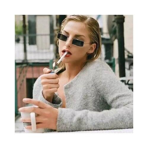 Small Rectangle Sunglasses Women Brand Designer Men Metal Frame Sun Glasses Vintage Tiny Eyewear UV400