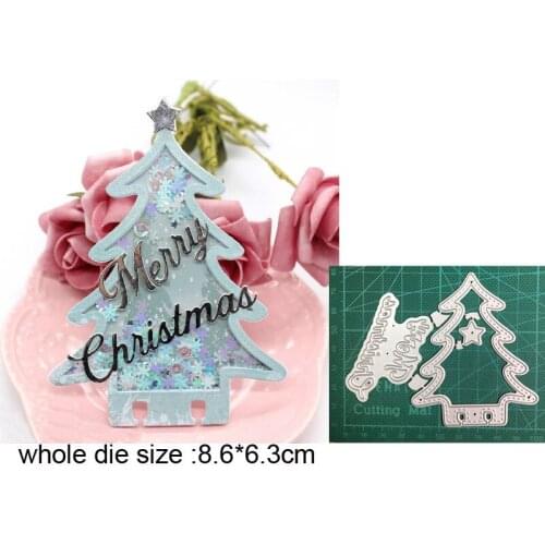 Metal Cutting Dies Cut Mold Merry Christmas Tree Decoration Scrapbooking dies Paper Craft Knife Mould Blade Punch Stencils dies