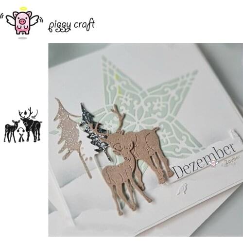 Piggy Craft metal cutting dies cut die mold Christmas deer Scrapbook paper craft knife mould blade punch stencils dies