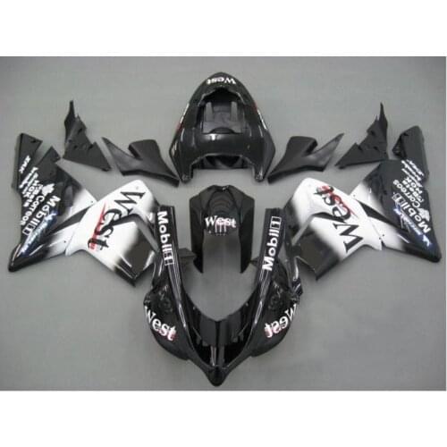 Top-rated Motorcycle Fairing kit for KAWASAKI Ninja ZX10R 2004 2005 ZX10R 04 05 WEST white black ABS Fairings set+7 gifts SF12