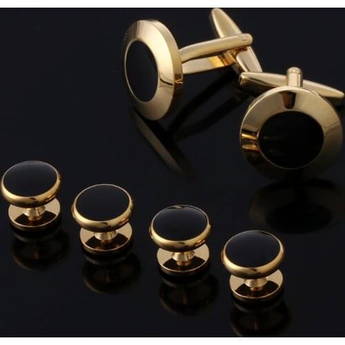 6 Pcs Mens Tuxedo Cufflinks Formal Costume Shirt Studs Cuff Links Set Steady